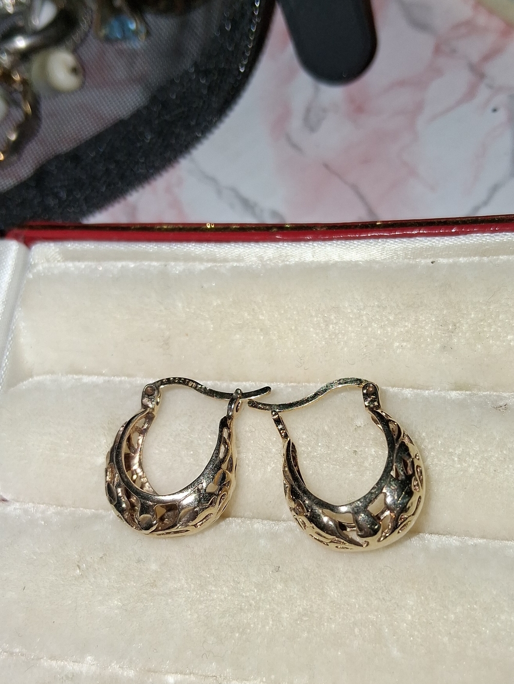 Gold 925 Turkey Filigree Hoop Earrings - Women Jewelry